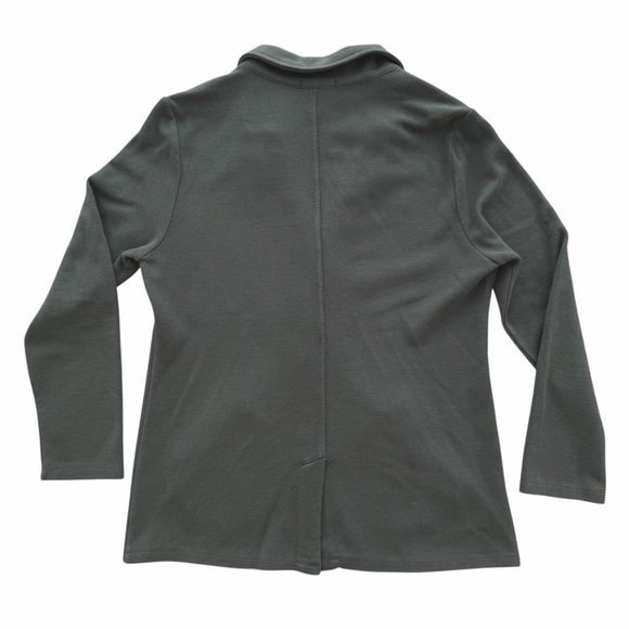 Matty M Dark Sage The Knit Boyfriend Stretch Blazer ~ Women's Large - Picture 2 of 6